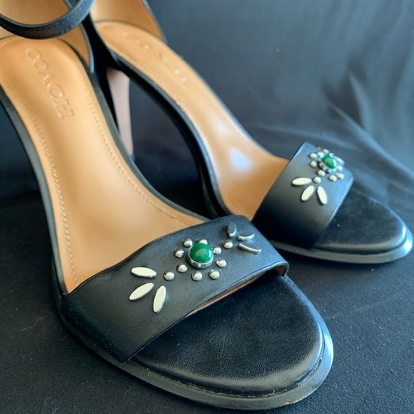 Coach Semi Matte Calf Saddle Indi Heels CA - Picture 3 of 7